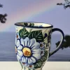 Becher auf Fuß, ca. 200 ml, Unikat, antik eventuell Glasurrisse^Bunzlauer Keramik Hot