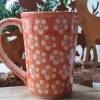 Becher ca. 250 ml - Ø8 cm, Höhe 11 cm, Bunzlau orange, BSN J-938^Bunzlauer Keramik New