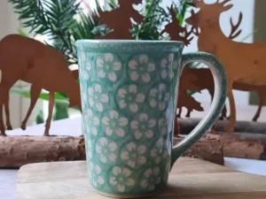 Becher ca. 250 ml - Ø8 cm, Höhe 11 cm, Bunzlau mint, BSN J-939^Bunzlauer Keramik Hot