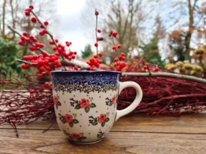 Becher, max.300 ml, Höhe 9 cm, Tea Rose^Bunzlauer Keramik Hot