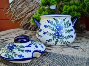 Dose ca. 16 x 15 cm, Unikat, antik eventuell Glasurrisse^Bunzlauer Keramik Fashion