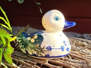 Ente Sonderdekor Einzelstück, Antik, alte mit Glasurrissen eventuell^Bunzlauer Keramik Best