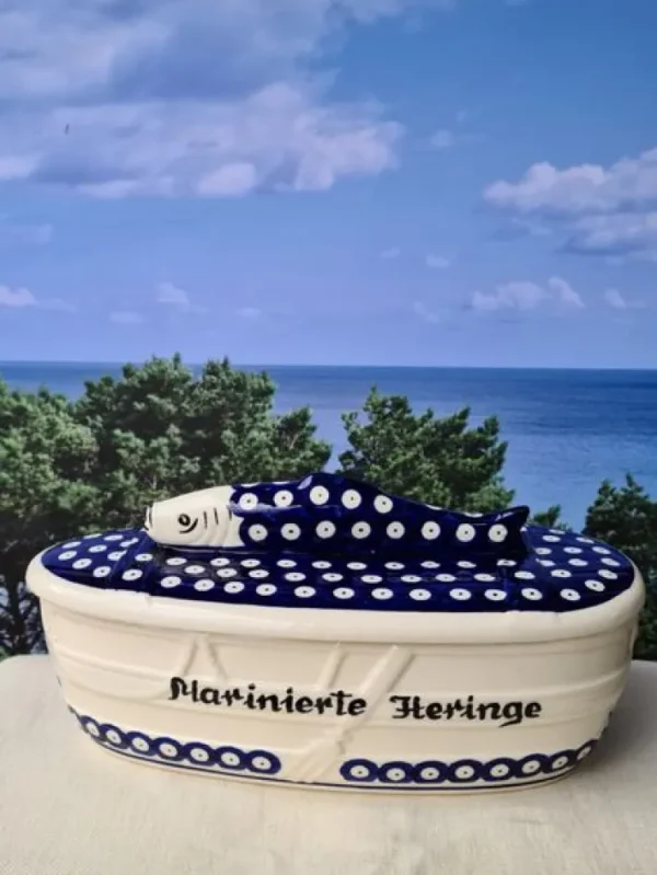 Fischdose ca. 27 x 12 x 12 cm, antik eventuell Glasurrisse^Bunzlauer Keramik Fashion