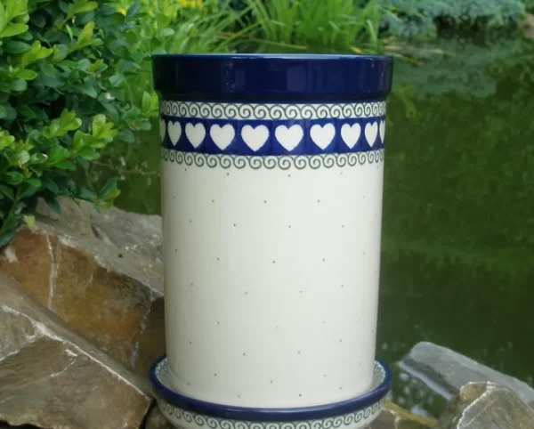 Flaschenkühler, ca. 21 cm hoch, White Valentine, BSN R-151^Bunzlauer Keramik Hot