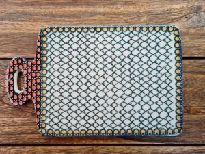 Frühstücksbrettchen, 29,5 x 18,5 cm groß, Unikat 1 BSN 10466^Bunzlauer Keramik Fashion