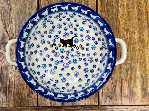 Henkelschale, Ø 20 cm,5 cm, Katze, BSN A-0103^Bunzlauer Keramik New