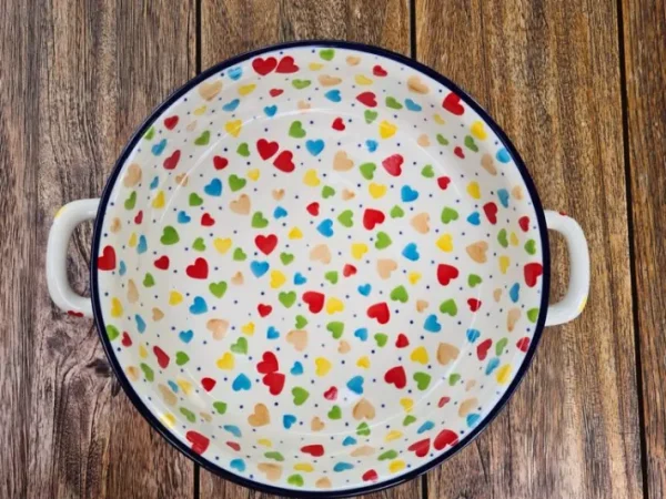 Henkelschale, 20x5 cm, Unikat Einzelstück, Dekor Liebe^Bunzlauer Keramik Hot