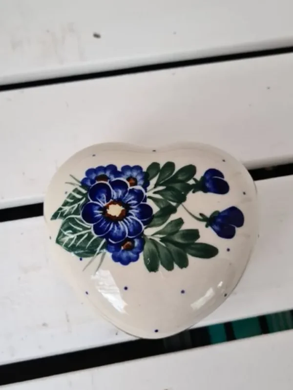 Herz als Dose, 9 x 5 cm, Unikat, antik eventuell Glasurrisse^Bunzlauer Keramik Sale