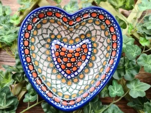 Herzbackform, 15x14 cm,4 cm, Unikat 1^Bunzlauer Keramik Outlet