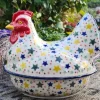 Huhn ca. 22 x 22 x 21 cm, Sterne^Bunzlauer Keramik Outlet
