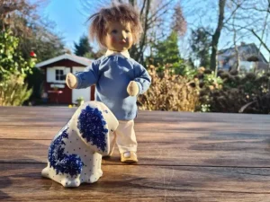 Hund, sitzend, 11 x 11 x 7,5 cm, Unikat 10- boleslawiec aardewerk - BSN 8030^Bunzlauer Keramik Outlet