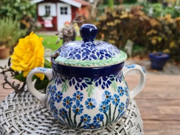 Kandisdose, Vol. 0,3 l, 11 cm, Forget me not, BSN J-2007^Bunzlauer Keramik Online