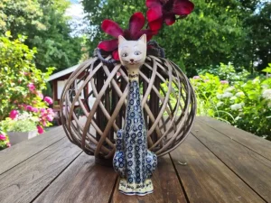 Katze, ca. 31 cm hoch,  2. Wahl^Bunzlauer Keramik New