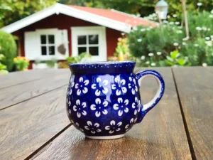 Kugelbecher, 220 ml,8 cm, Bunzlau blau, BSN m-4210^Bunzlauer Keramik Discount