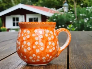 Kugelbecher, 220 ml,8 cm, Bunzlau orange, BSN m-4211^Bunzlauer Keramik Sale