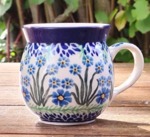 Kugelbecher, 350 ml,9,5 cm, Forget me not, BSN J-1949^Bunzlauer Keramik Best