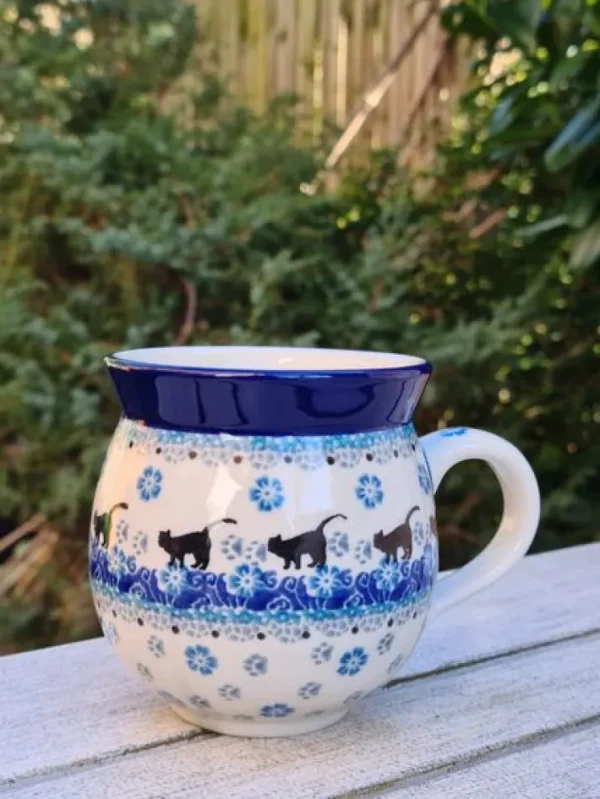 Kugelbecher, 220 ml,8 cm, Katze weiß^Bunzlauer Keramik Best