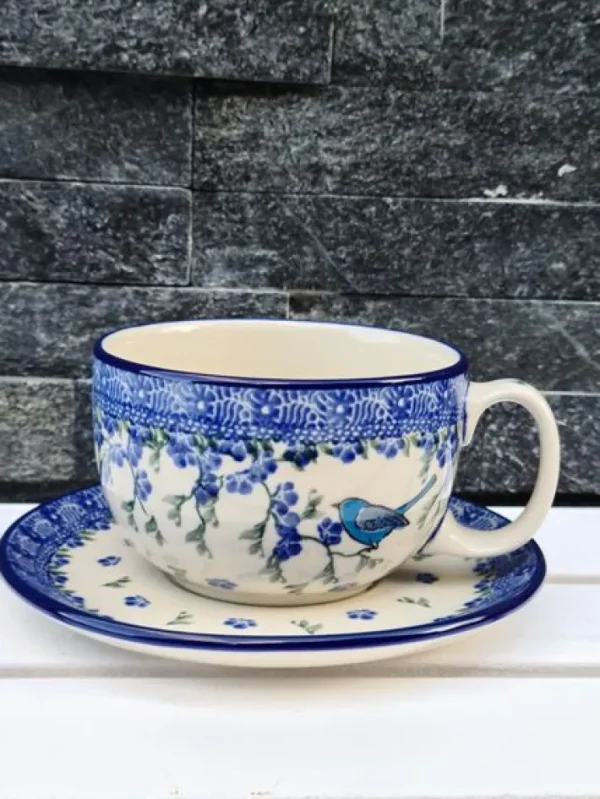 Maxi Tasse mit Unterteller, 375 ml, Vogel Ivy^Bunzlauer Keramik Sale