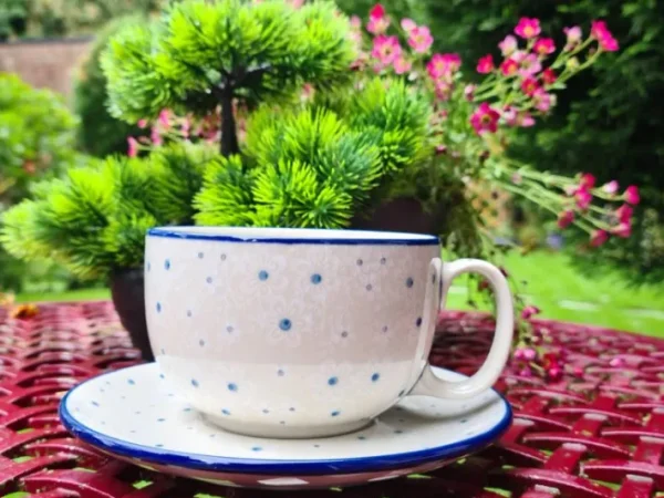 Maxi Tasse mit Unterteller, 375 ml, Little Gem^Bunzlauer Keramik Online