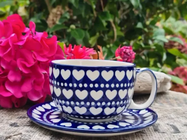 Maxi Tasse mit Unterteller, 375 ml, Ich Dich auch, BSN m-998^Bunzlauer Keramik Online
