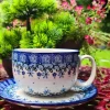 Maxi Tasse mit Unterteller, 375 ml, Fleur Delicate, BSN J-1775^Bunzlauer Keramik Best