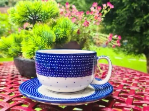 Maxi Tasse mit Unterteller, 375 ml, Unikat 18, BSN m-1050^Bunzlauer Keramik Outlet