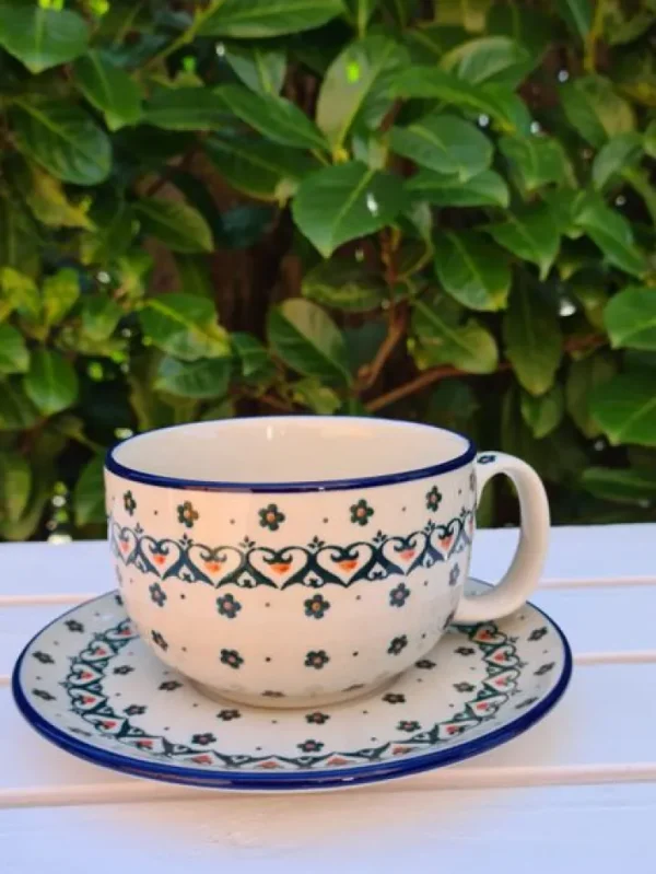 Maxi Tasse mit Unterteller, 375 ml, Tradition 38^Bunzlauer Keramik Best