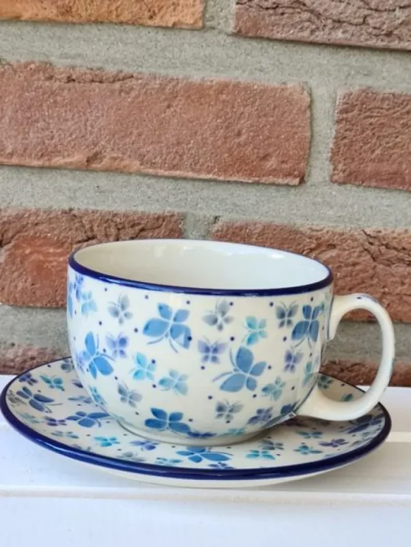 Maxi Tasse mit Unterteller, 375 ml, Tradition 37^Bunzlauer Keramik Online