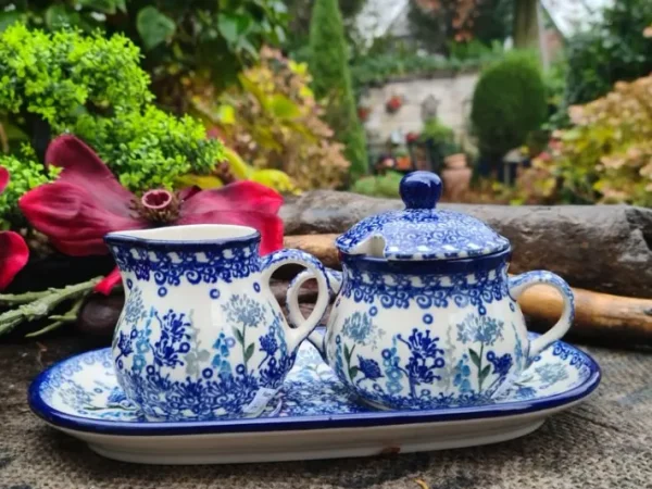 Milch, Zucker auf Tablett, Floral Party^Bunzlauer Keramik Outlet