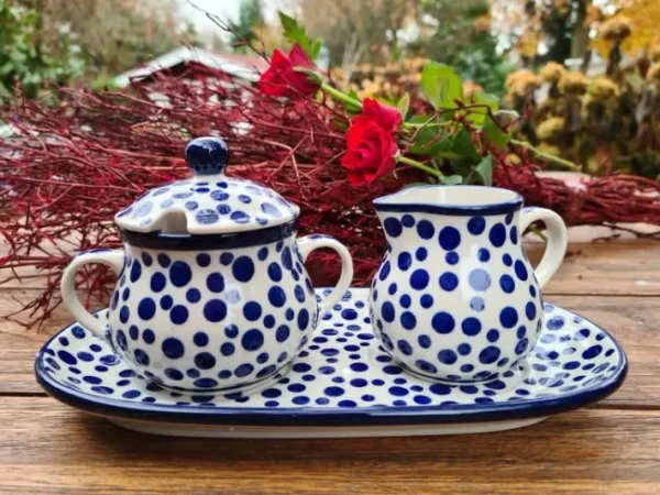 Milch, Zucker auf Tablett, Crazy Dots^Bunzlauer Keramik Fashion