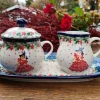 Milch, Zucker auf Tablett, Prinzessin^Bunzlauer Keramik Sale