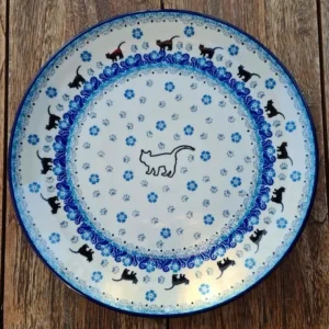 Mittagsteller, Ø 25,5 cm, Katze weiß^Bunzlauer Keramik Clearance