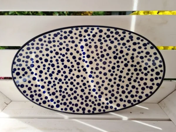 Platte, 35 x 21 cm, Crazy Dots, BSN A-0328^Bunzlauer Keramik Outlet