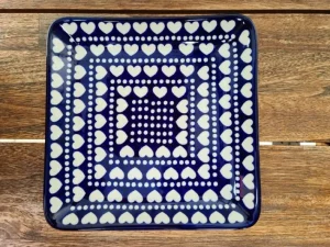 Platte, 21 x 21 cm, Ich dich auch - BSN J-3083^Bunzlauer Keramik Best