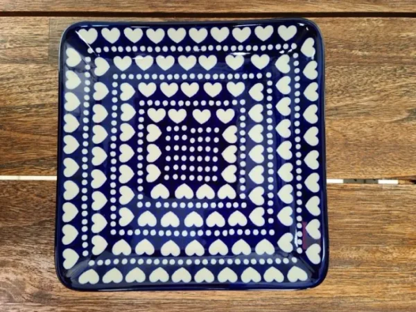 Platte, 21 x 21 cm, Ich dich auch - BSN J-3083^Bunzlauer Keramik Best