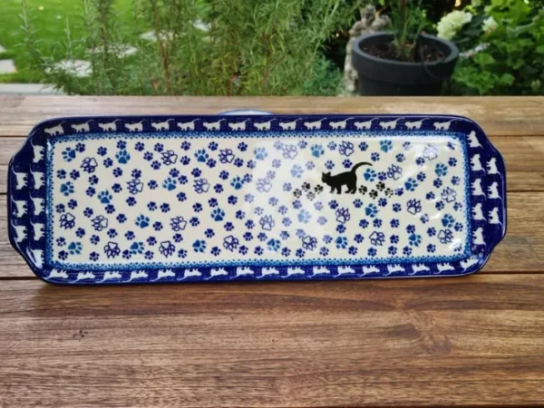 Platte, 41,5 x 14,5 cm, Katze^Bunzlauer Keramik Hot