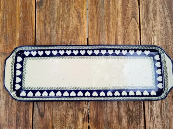 Platte, 41,5 x 14,5 cm, White Valentine, BSN R-043^Bunzlauer Keramik Discount