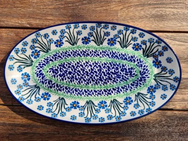 Platte, oval, 29,5 x 18 cm, Forget me not, BSN A-1452^Bunzlauer Keramik Online