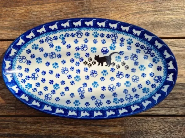 Platte, oval, 29,5 x 18 cm, Katze, BSN A-0911^Bunzlauer Keramik Discount