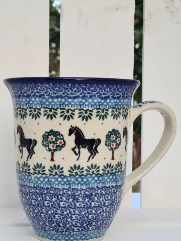 Pott, ca. 450 ml, Höhe 12 cm, Pferde^Bunzlauer Keramik Fashion