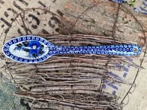 Salatlöffel, 32,5 cm lang, Unikat 2^Bunzlauer Keramik Outlet