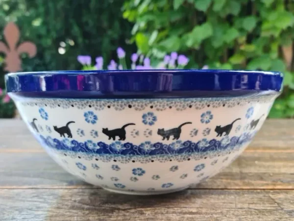 Schale, Ø 24 cm, 2600 ml, Höhe 8,5 cm, Katze weiß^Bunzlauer Keramik Hot