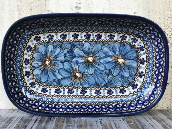 Schale / Platte, ca. 26 x 16 cm, 900 ml, Höhe 3 cm, Unikat 4, polska pottery - BSN 2039^Bunzlauer Keramik Online