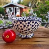 Schale auf Fuss, Ø14,5 cm, 700 ml,8,5 cm, Crazy Dots, BSN A-0329^Bunzlauer Keramik Hot