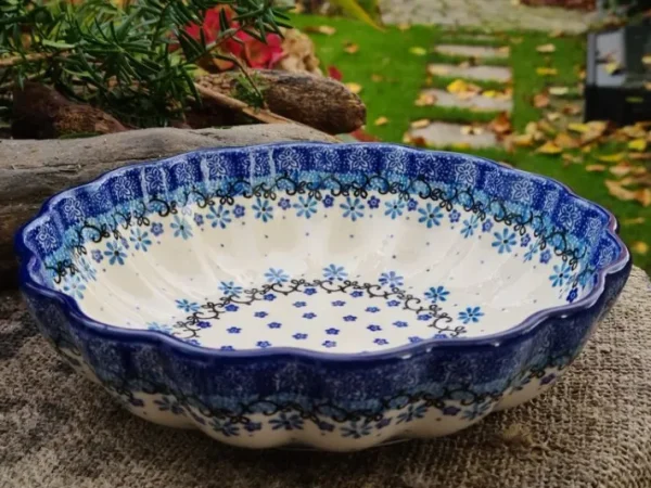 Schale mit gewelltem Rand, Ø 24 cm, Höhe 6 cm, Fleur Delicate, BSN J-4827^Bunzlauer Keramik Discount