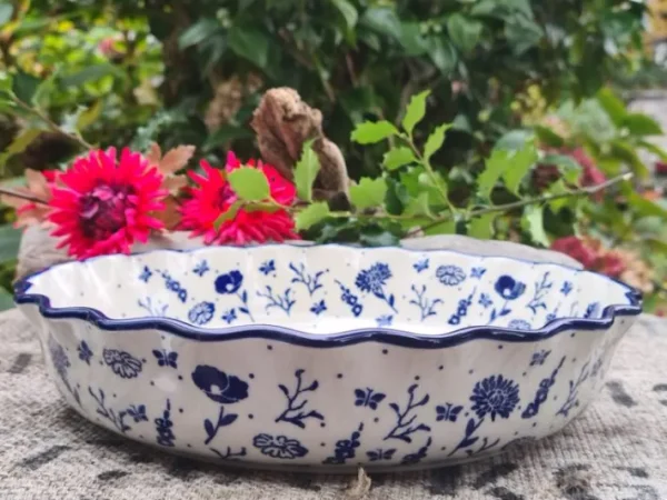 Schale/Tarteform, Ø 28 cm, 6 cm hoch, Flower Festival^Bunzlauer Keramik Discount