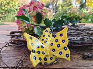 Schmetterling -10 x 10 x 7 cm --Tradition 20, BSN 21264^Bunzlauer Keramik New