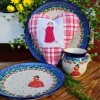 Schöne Träume ! Stoffherz mit Schutzengel & Essteller & Kuchenteller & Kugelbecher Prinzessin^Bunzlauer Keramik Discount