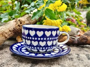 Tasse mit Untertasse, 200 ml, Ich Dich auch, BSN s-100^Bunzlauer Keramik Hot