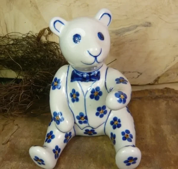 Teddybär, 11,5 cm hoch, Tradition 3, BSN 8064^Bunzlauer Keramik New